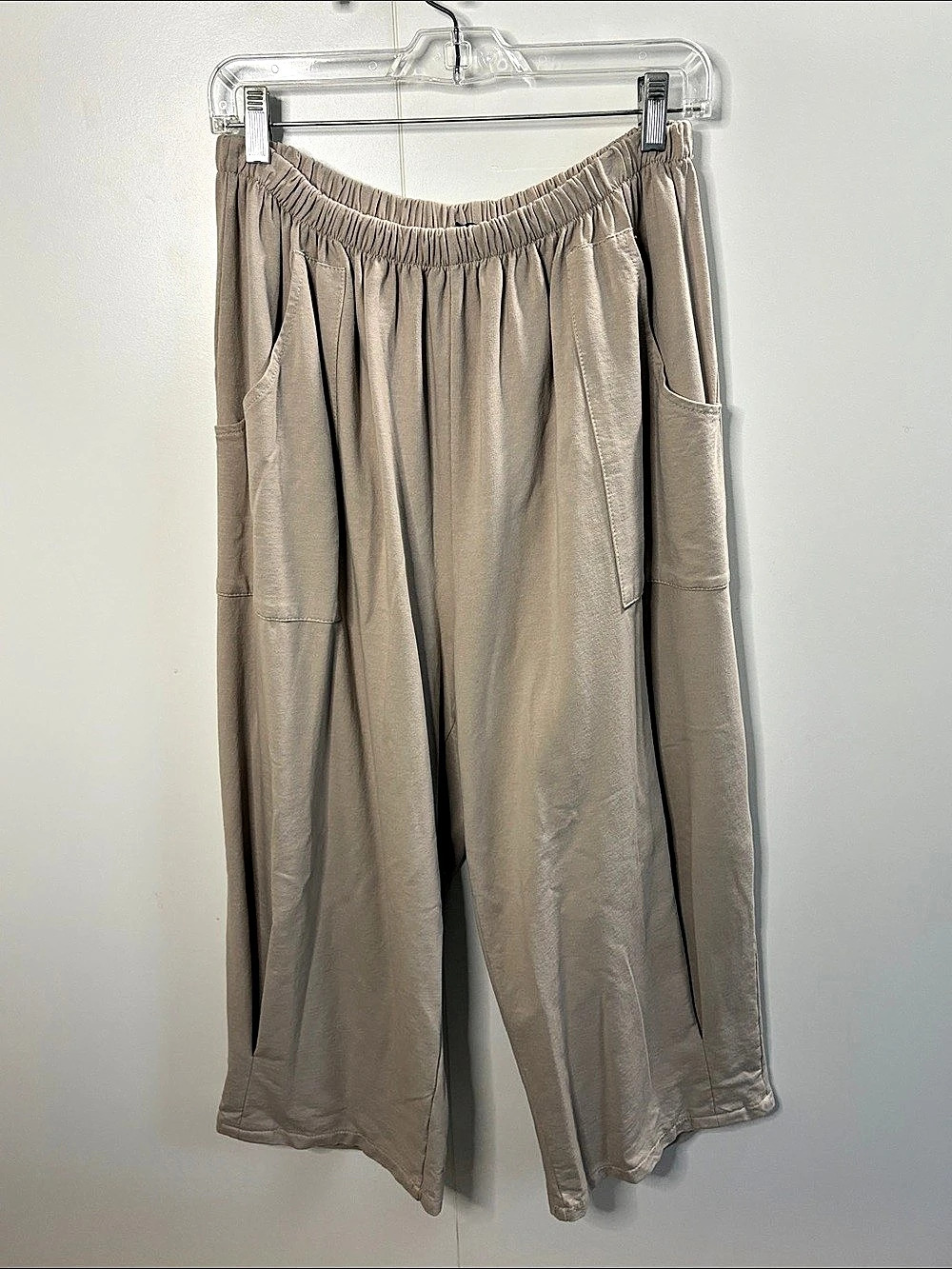 COS Cotton Wide Leg Barrel Pleat Pants in Beige NWT Made in Italy size S/M